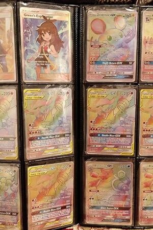 The Pokemon 100+ Rainbow Rare Cards Binder Collection Includes 5 foils in Any Combination and at Least 1 of The Following Cards, EX and GX, FA, Secret Rare, Tag Team, Unified Minds