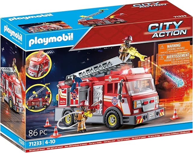 The Playmobil Fire Truck with Accessories and 2 Figures
