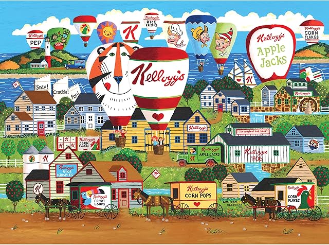 The RoseArt - Kellogg's - Hot Air Balloon Celebration - 1000 Piece Jigsaw Puzzles for Adults