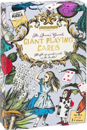 The Professor PUZZLE The Queen’s Guard Giant Playing Cards - Alice in Wonderland Themed Jumbo Playing Cards for All Card Games. Wonderland Games