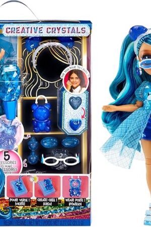 The Rainbow High Creative Crystals Skyler - Blue 11? Fashion Doll with Crystal Accessory Make It Kit, Ring for You, DIY, Crafts, Resin Play, Kids Gift 8+