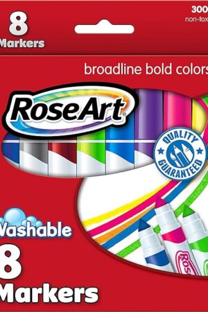 The RoseArt Bold Washable Broadline Markers 8-Count Packaging May Vary (3005VA-24)