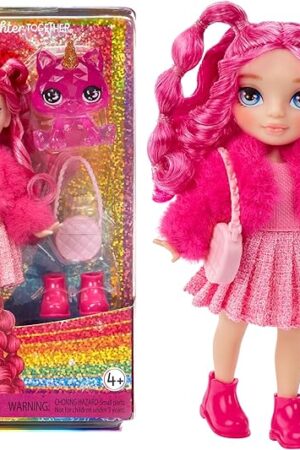 The Rainbow High Littles – Magenta Monroe, Pink 5.5" Posable Small Doll with Purse, Magical Pet Kitty, Girls Toy Gift, Kids Ages 4-12 Years