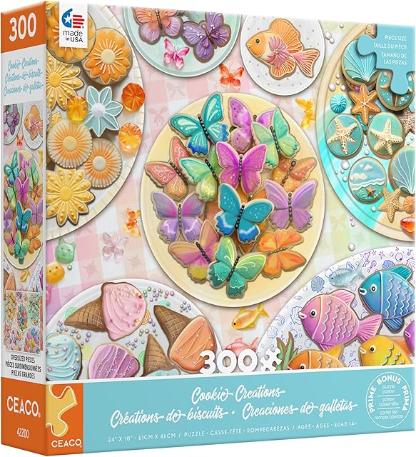 The Ceaco - Large Piece Jigsaw Puzzle - Cookie Creations - Relaxing and Fun Activity for Adults