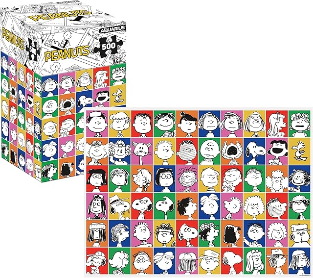 The AQUARIUS Peanuts 75th Portraits 500pc Puzzle (500 Piece Jigsaw Puzzle) - Glare Free - Precision Fit - Officially Licensed Peanuts Merchandise & Collectibles - 14x19 Inches