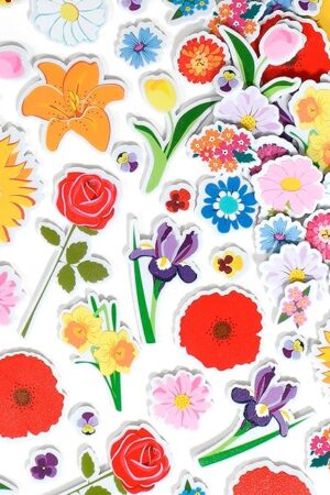 The READY 2 LEARN Foam Stickers - Flowers - Pack of 152 - Self-Adhesive Stickers for Kids - 3D Puffy Flower Stickers for Laptops, Party Favors and Crafts