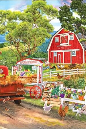The RoseArt - Kodak Premium - Farm Stand - 350 Piece Jigsaw Puzzle for Adults