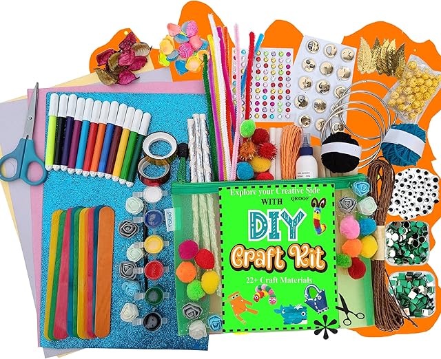 The PG COUTURE DIY Art and Craft Supplies,26 Items Materials Kit for Girls, Kids, Boys Age 9-12, 12-15 Craft Items Gift Set (Multicolour)