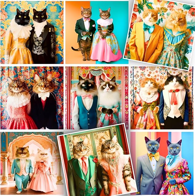 The Classy Cats 500-Piece Puzzle for Adults & Teens - Fun Cat Lover Puzzle of Well-Dressed Kitties, Perfect for Family Game Night (500 Pieces, Square)