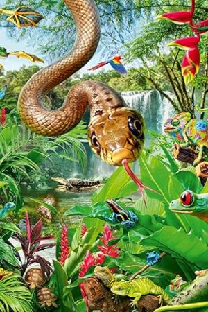 The Ravensburger Reptile Resort Puzzle - 300 XXL Piece Jigsaw for Kids | Unique & Durable Pieces | Stimulates Curiosity & Problem-Solving Skills for Ages 9+ | 20x14 inches When Complete