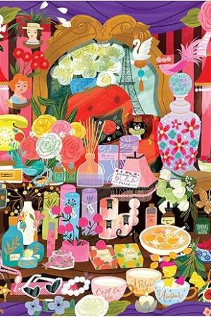 The RoseArt - Seek & Find - Paris Perfume Shop - 1000 Piece Jigsaw Puzzle for Adults, Hidden Object Puzzle, Elegant Boutique Scene, Premium Puzzle with Bonus Poster