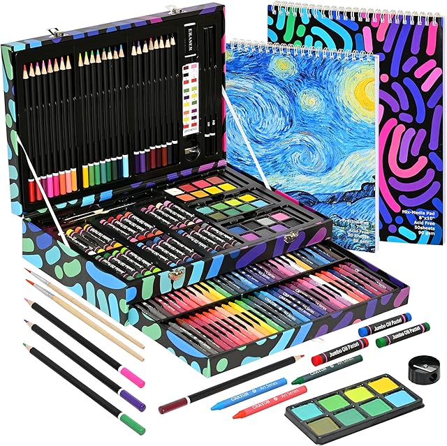 The Coloring Art Set,147pc Art Drawing Supplies,Painting Coloring Kit,Portable Crafts Supplies for Kids,Adult,Teens,As Gift for Girls Ages 7 8 9 10 11 12 and up(147 Pieces)