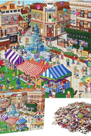 The Puzzles for Adults 500 Pieces, Vintage Town Puzzles,Jigsaw Puzzles for Kids Ages 6-8 Birthday Gift, Colorful House Decor Floor Puzzle,Home Decoration Wall Decor,Personalized Gift for Teenagers