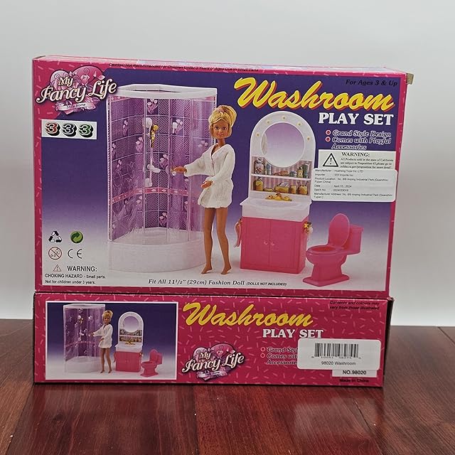 The My Fancy Life Washroom Doll's Furniture Play Set for 12" Fashion Doll