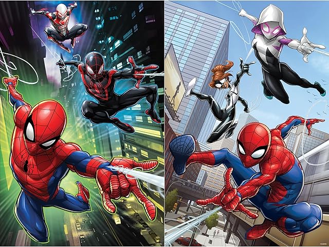 The Prime 3D | Marvel | Spider-Man | 300 Piece 3D Jigsaw Puzzle 2-Pack for Adults & Kids | 2 Puzzles in 1 Box | Size 12" x 18" | Challenging & Fun for Adults & Families | Immersive 3D Lenticular Effect