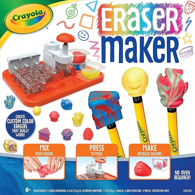 The Crayola Eraser Maker, DIY Craft Kit, Gift for Kids, 8, 9, 10, 11