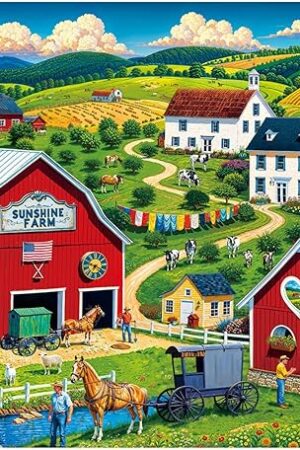 The Rocorose Jigsaw Puzzles for Adults 1000 Pieces, Sunshine Farm Puzzle Challenging Game Nights Autumn Harvest Puzzle for Party Home Decoration