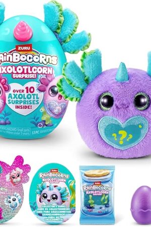 The Rainbocorns Axolotlcorn Surprise by ZURU, Collectible Plush Toy for Girls 3+