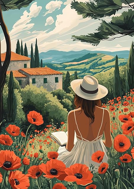 The Jigsaw Puzzle 1000 Piece for Adults, Art Puzzle, Girl in The Poppy Field, Mate Finish, Poster Included (Poppy Field)