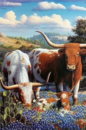 The Ravensburger Loving Longhorns 500 Piece Jigsaw Puzzle for Adults - 12000826 - Handcrafted Tooling, Made in Germany, Every Piece Fits Together Perfectly