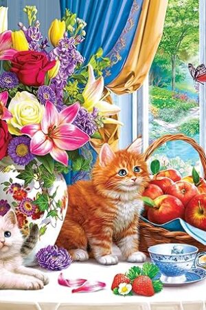 The RoseArt - Kodak Premium - Fluffy Kittens in The Living Room - 3000 Piece Jigsaw Puzzle