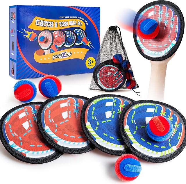 The EVERICH TOY Toss and Catch Game for Toddlers - Soft, Safe & Pain-Free Baseball-Style Catching for Kids, Active Indoor & Outdoor Play Gift – Beach, Pool & Yard Toys for Boys and Girls Ages 3-8