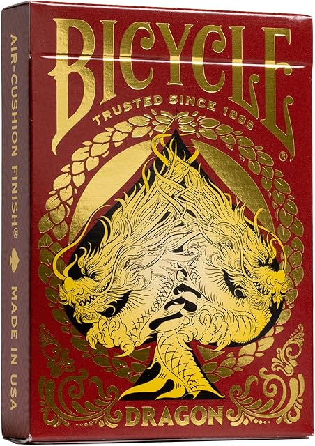 The Bicycle Red Dragon Gold Foil Premium Playing Cards, 1 Deck