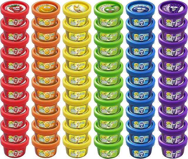 The Crayola Dough - Silly Scents | 60x1oz Scented Play Dough Party Pack | 60 Modeling Compound Tubs | 6 Colors & Scents | Christmas Party Favors for Kids | Christmas Stocking Stuffers | Classroom Gifts