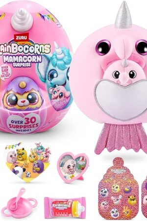 The Rainbocorns Mamacorn Surprise by ZURU, Collectible Plush Toy for Girls 3+