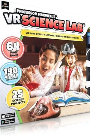 The Professor Maxwell's VR Science Lab - Virtual Reality Kids Science Kit, Book and Interactive STEM Learning Activity Set (Full Version - Includes Goggles) - for Ages 8 and Up
