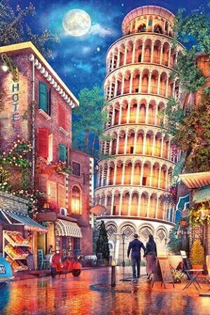 The Ravensburger - Evening in Pisa - 500 Piece Jigsaw Puzzle - Stunning, Vivid Imagery of Breathtaking Pisa's Leaning Tower - Colorful Detail - Ideal Gift - Frameable Art - Puzzles for Adults
