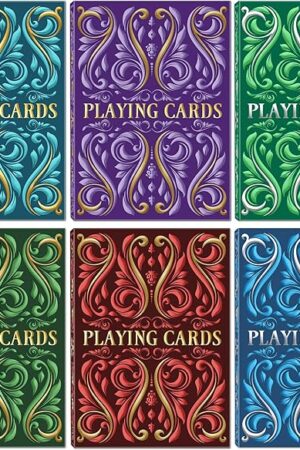 The Playing Cards 6 Pack, Decks of Cards, Poker Size Standard Index Deck in 6 Unique Colors, Playing Cards Bulk for Family Game Night, Blackjack, Pinochle, Canasta, Party Supplies Travel Card Games (6)