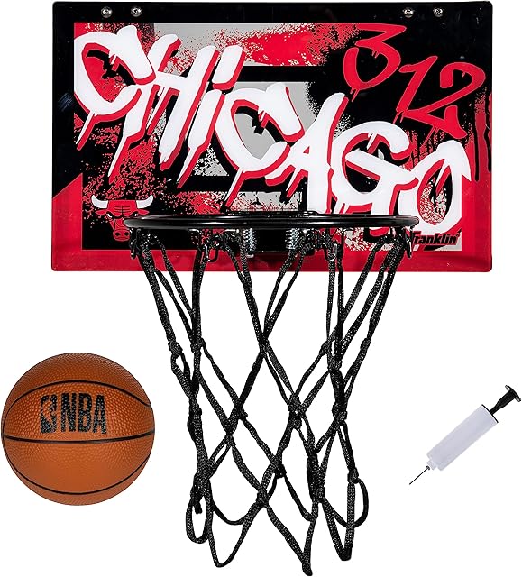 The Franklin Sports NBA Team Over the Door Basketball Hoops - Kids Indoor Mini Basketball Hoop + Ball Set - NBA Fan Mini Hoops