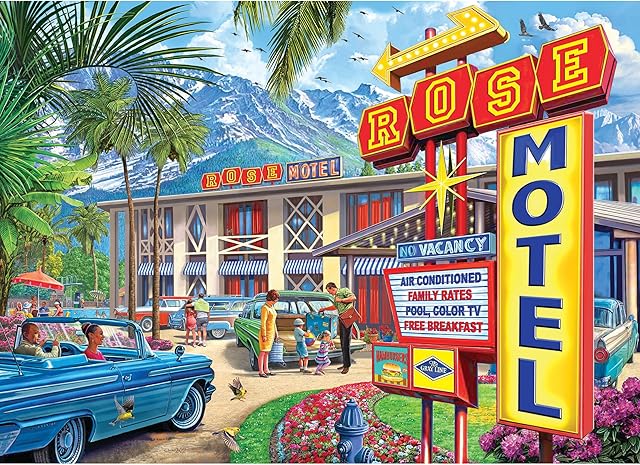 The RoseArt - Back to The Past - Rose Motel - 1000 Piece Jigsaw Puzzle for Adults