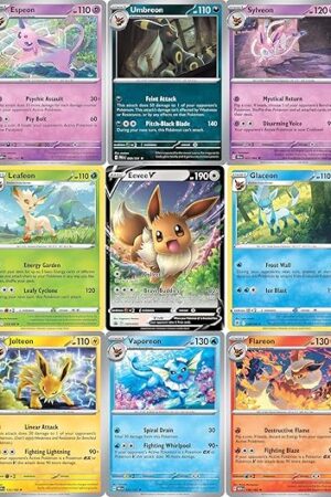 The Pokemon Eevee Card Bundle - Guaranteed 1 Ultra Rare - 5 Eeveelution Holofoil Cards - No Duplicates