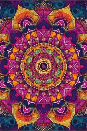 The Purple Mandala Wooden Puzzles, 200 Pieces Jigsaw Puzzles 11.2'' x11.2'', Unique Design Liberty Wooden Puzzles for Adults and Kids, Family Game Gift Medium Size