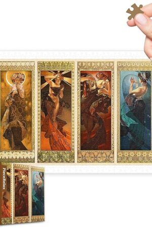 The Plastic Jigsaw Puzzles for Adults 600 Pieces - Alphonse Mucha - The Moon and The Stars Most Satisfying Table Games and Gifts No Puzzle Mat Required [H3670]