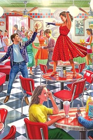 The RoseArt - Back to The Past - Dancing at The Diner - 750 Piece Jigsaw Puzzle for Adults