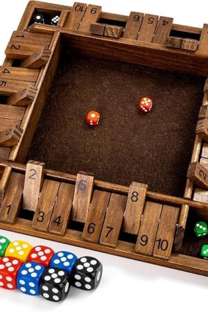 The ropoda 14 Inches 4-Way Board Game (2-4 Players) for Kids & Adults [Large Wooden Game, 8 Dice + Rules] Smart Addition Learning Game – Vantage Style