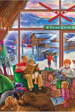 The RoseArt - Back to The Past - Ski Lodge - 750 Piece Jigsaw Puzzle for Adults