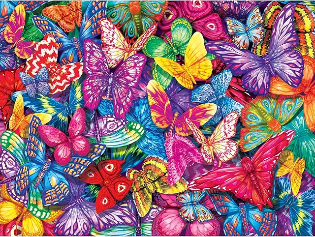 The RoseArt - Kodak Premium - Colorful Butterflies - 350 Piece Jigsaw Puzzle for Adults