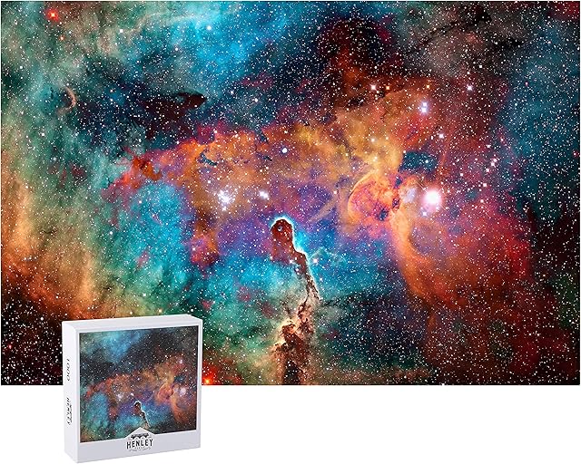 The Henley Place Space Puzzle - 1000 Piece Deepspace Puzzle for Adults, Outerspace Jigsaw with Fun Fact & Reference Poster, NASA Nebula Illustration 20x27 Inches