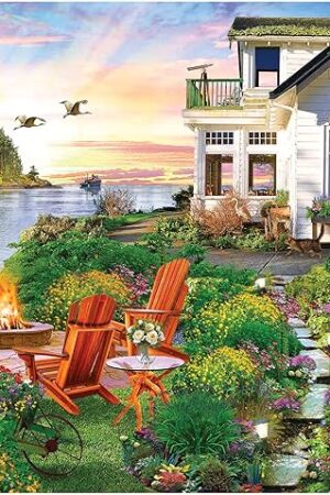 The RoseArt - My Happy Place - Harbor House - 750 Piece Jigsaw Puzzle for Adults