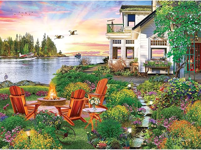 The RoseArt - My Happy Place - Harbor House - 750 Piece Jigsaw Puzzle for Adults