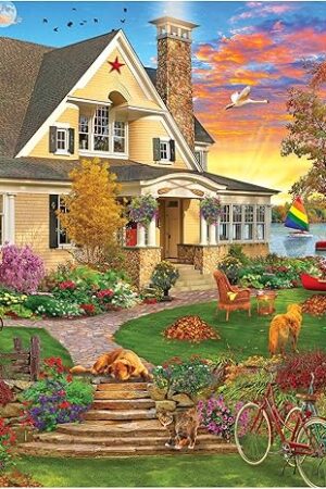 The RoseArt - Kodak Premium Cork - Lakeside Home - 1000 Piece Jigsaw Puzzle for Adults
