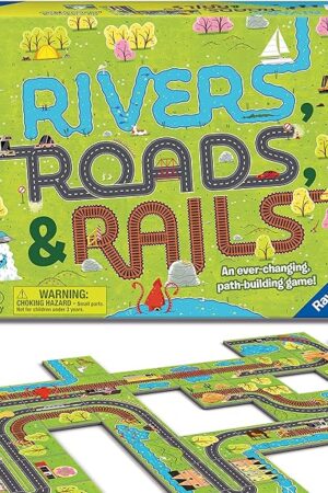 The Ravensburger Rivers, Roads and Rails - Innovative Matching Game for Kids | Encourages Strategic Thinking | Award-Winning Design