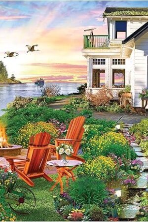 The RoseArt - My Happy Place - Harbor House - 1000 Piece Jigsaw Puzzle for Adults